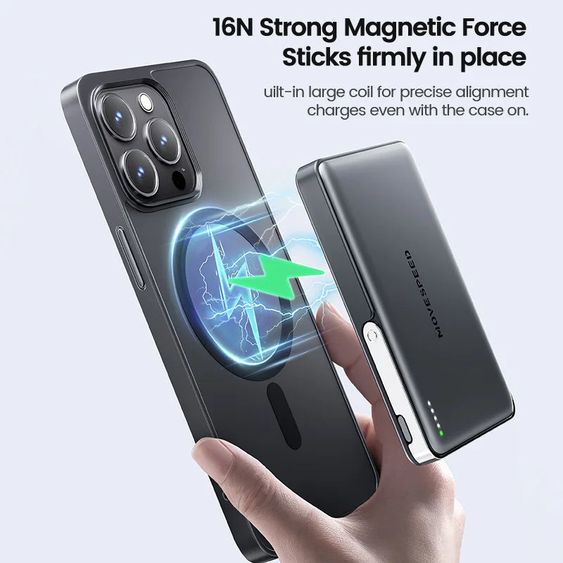 S10Pro Magnetic Power Bank 10000Mah Wireless Portable External Battery with Stand for Magsafe Powerbank for Iphone 16