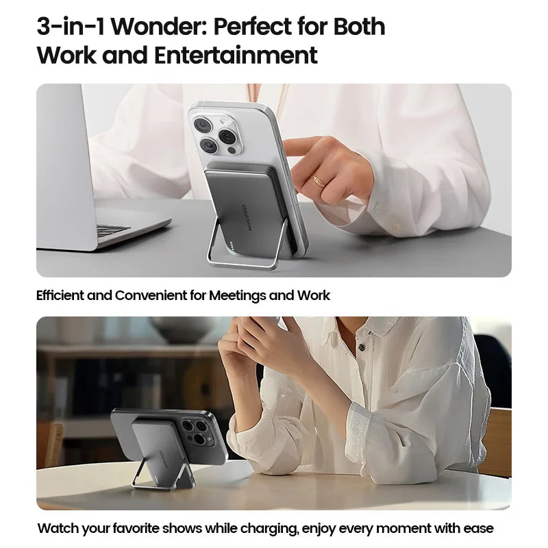 S10Pro Magnetic Power Bank 10000Mah Wireless Portable External Battery with Stand for Magsafe Powerbank for Iphone 16