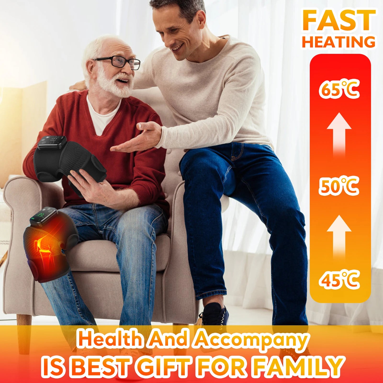 Knee Protection for Joint Shoulder Elbow Massager Vibrador 3-In-1 Knee Pads Heated Knee Muscle Relaxation Massage Belt Wireless