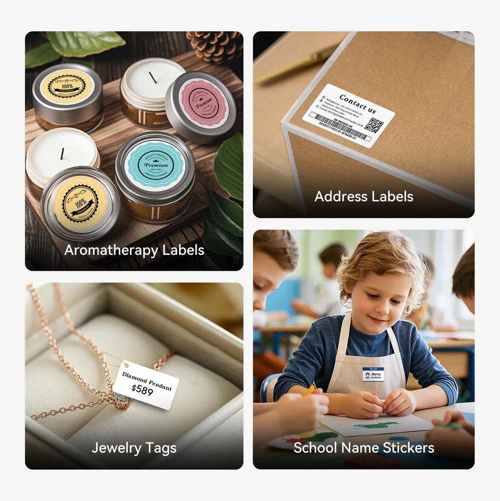 B1 Label Maker Bluetooth Portable 2 Inch Thermal Label Printer with Large Waterproof Tape for Small Business Office Home