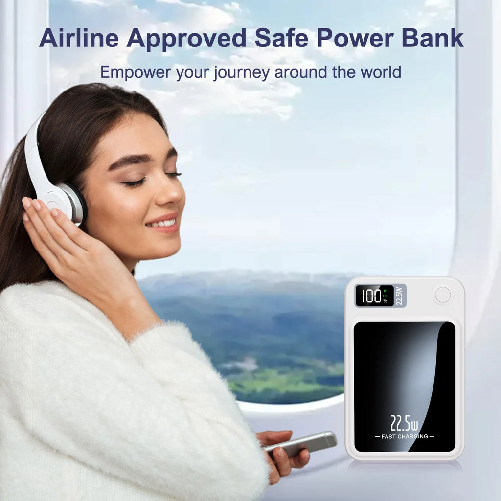 10000Mah Magnetic Charger Power Bank Wireless 22.5W USB-C Foldable Stand LED Display for Iphone 16/15/14/13/12 All Series