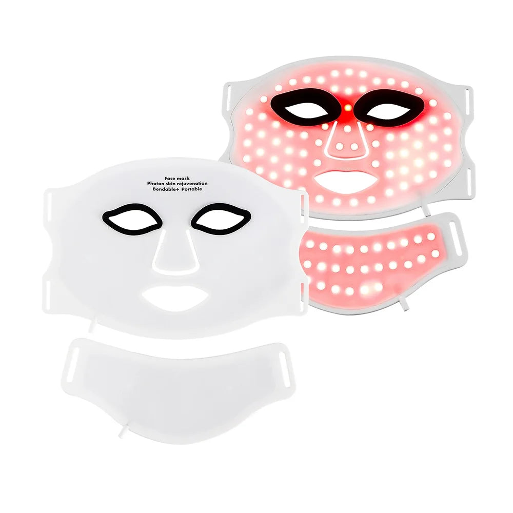 Silicone LED Face & Neck Mask — Wireless Light Therapy for Skin Rejuvenation & Anti-Aging