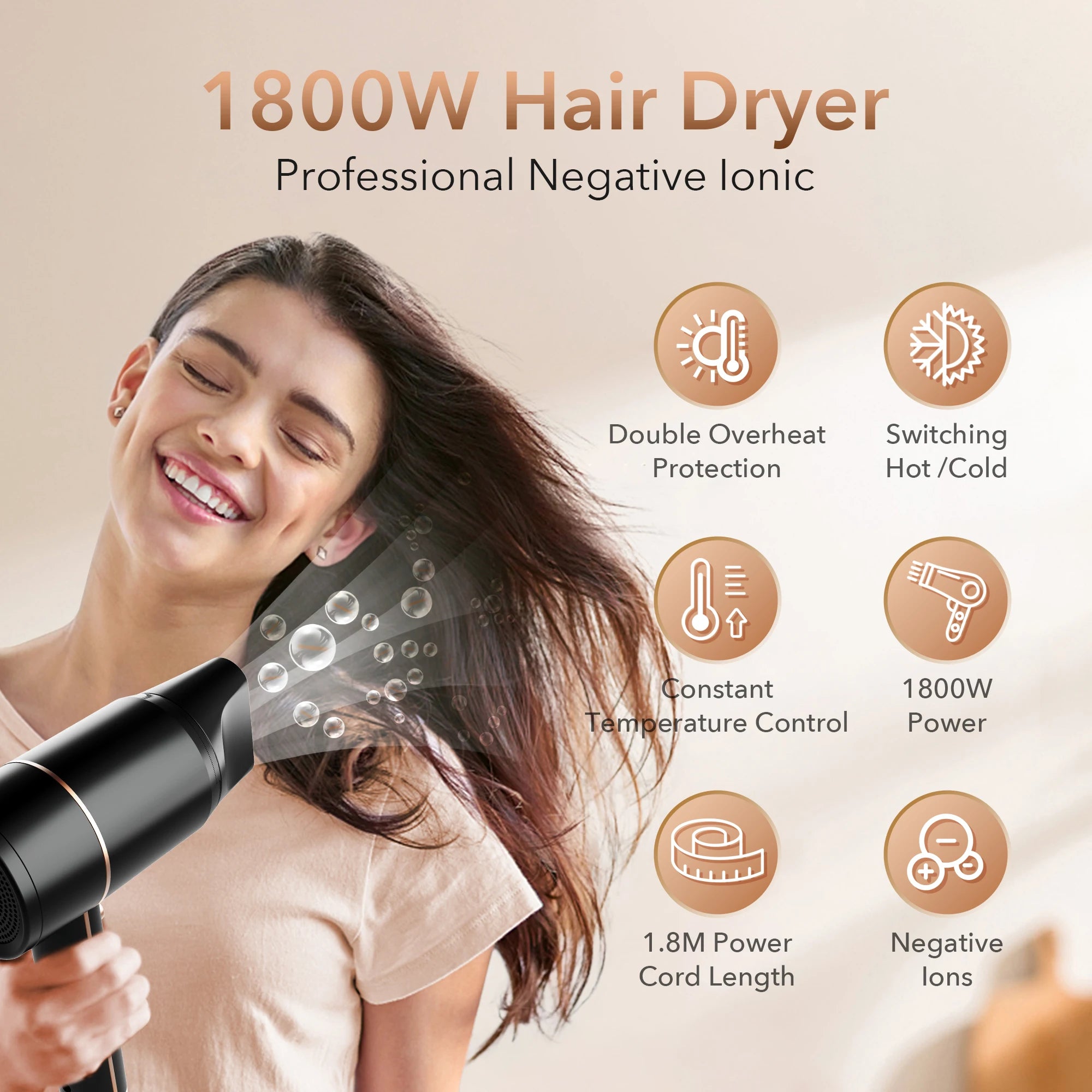 Sejoy 1800W Electric Hair Dryer