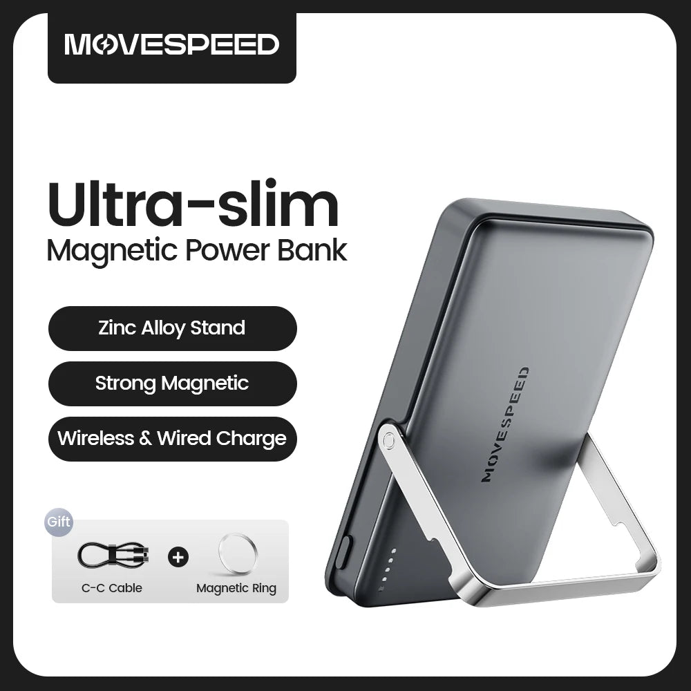 S10Pro Magnetic Power Bank 10000Mah Wireless Portable External Battery with Stand for Magsafe Powerbank for Iphone 16