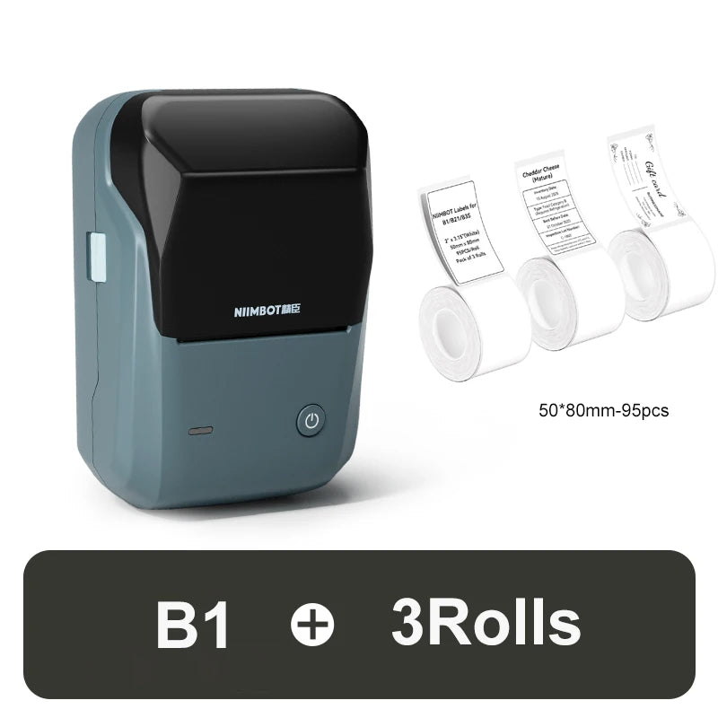 B1 Label Maker Bluetooth Portable 2 Inch Thermal Label Printer with Large Waterproof Tape for Small Business Office Home