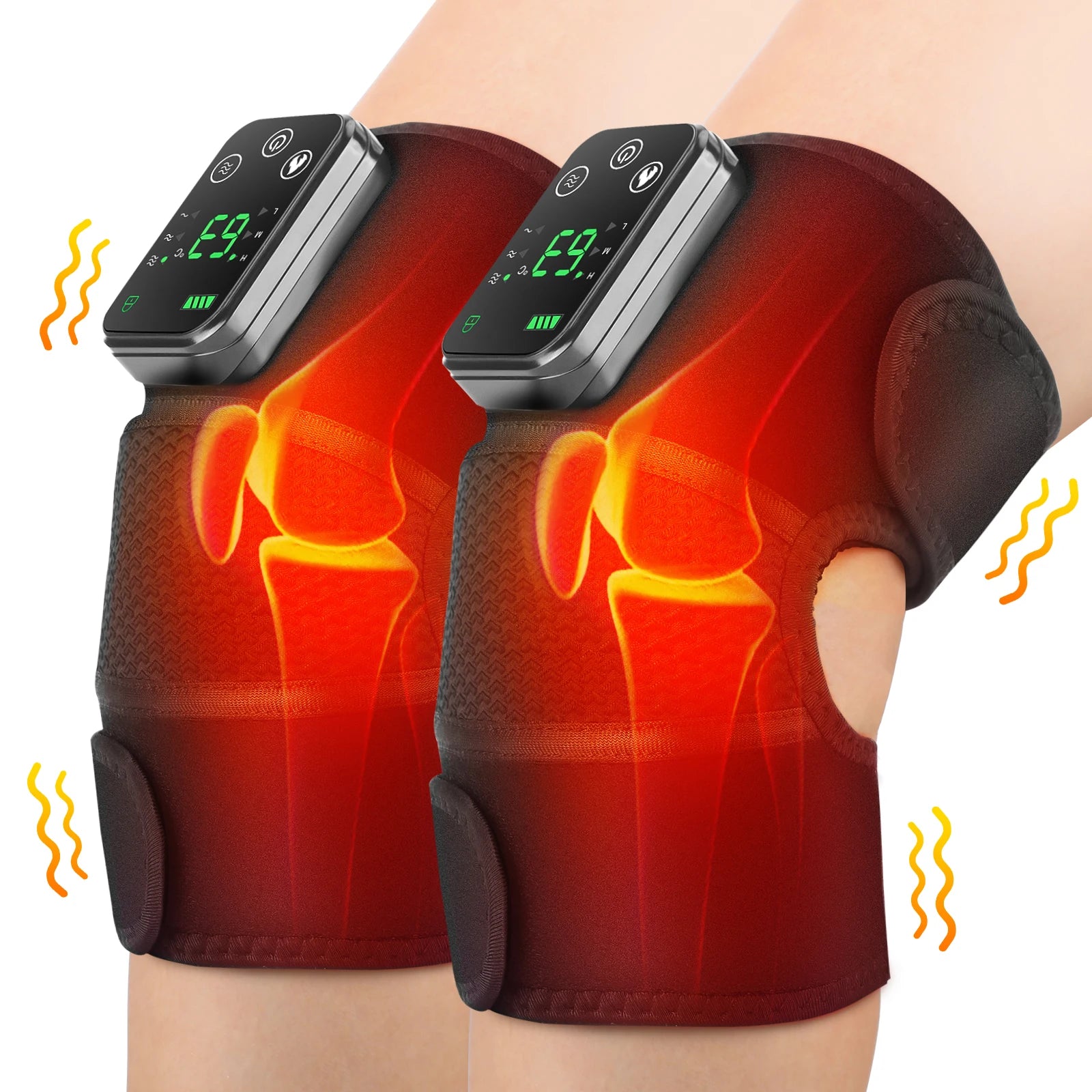 Knee Protection for Joint Shoulder Elbow Massager Vibrador 3-In-1 Knee Pads Heated Knee Muscle Relaxation Massage Belt Wireless
