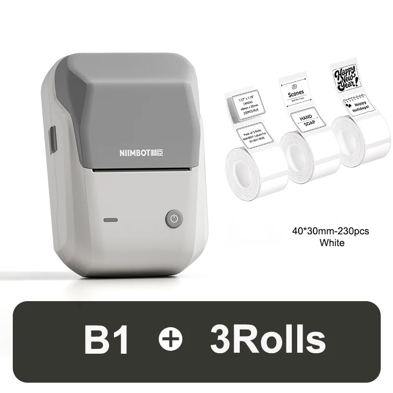 B1 Label Maker Bluetooth Portable 2 Inch Thermal Label Printer with Large Waterproof Tape for Small Business Office Home
