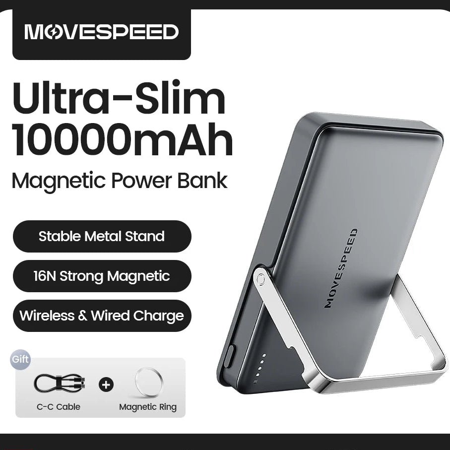S10Pro Magnetic Power Bank 10000Mah Wireless Portable External Battery with Stand for Magsafe Powerbank for Iphone 16