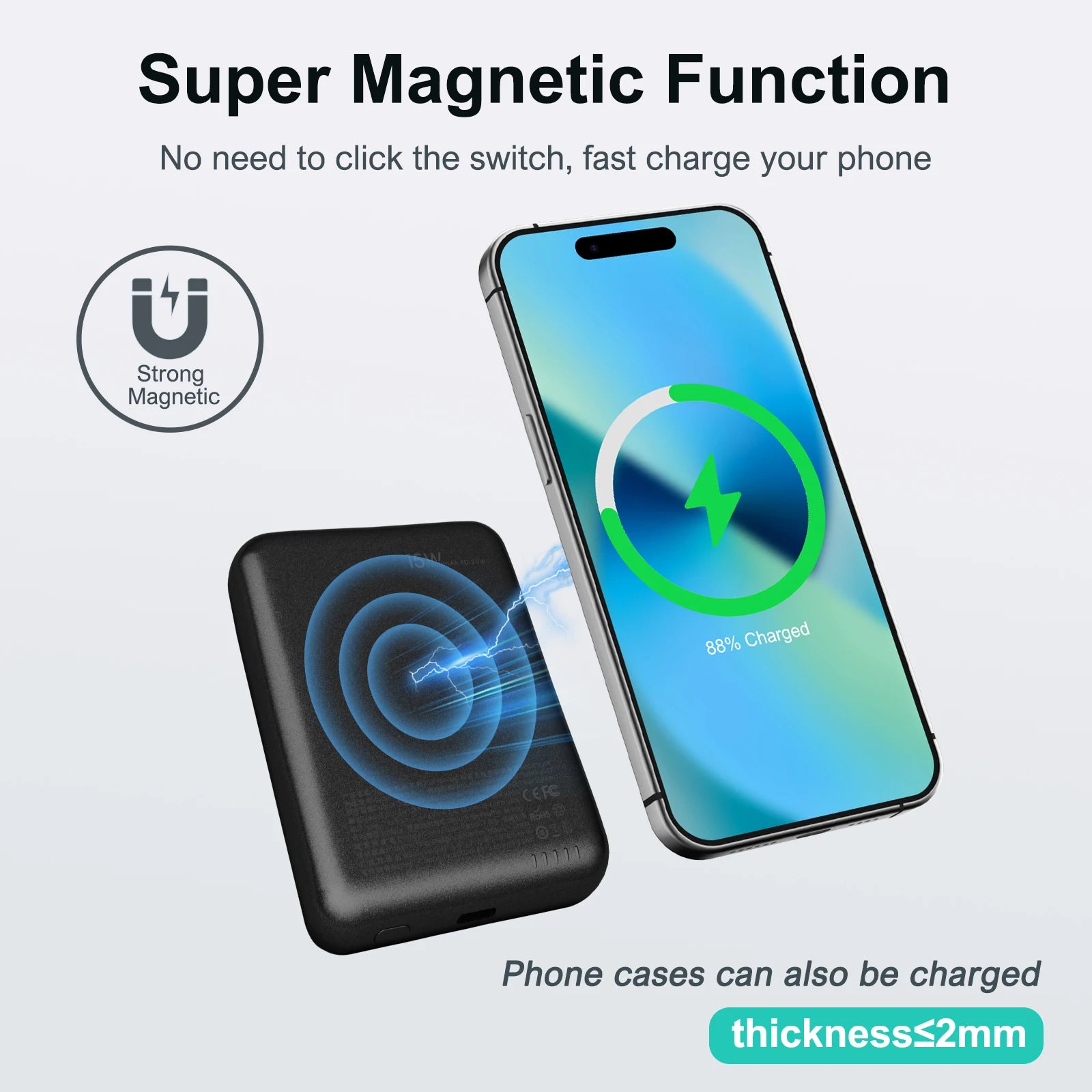 Magnetic 5000mAh Wireless Power Bank